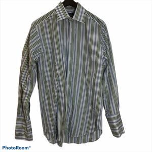 Herringbone Sydney Long Sleeve Button Down Cocktail Fit Size 39